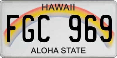 HI license plate FGC969
