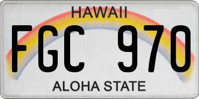 HI license plate FGC970