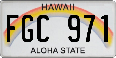 HI license plate FGC971