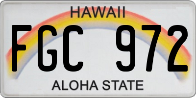 HI license plate FGC972