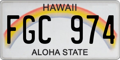 HI license plate FGC974