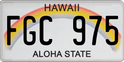 HI license plate FGC975