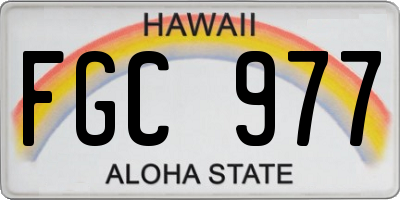 HI license plate FGC977