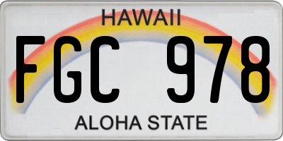 HI license plate FGC978