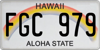 HI license plate FGC979