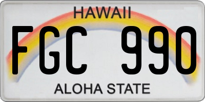 HI license plate FGC990