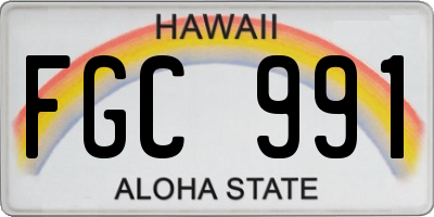HI license plate FGC991