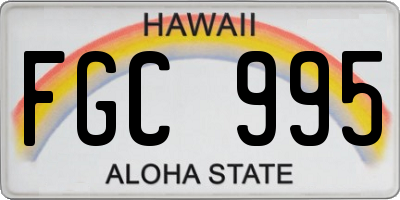 HI license plate FGC995