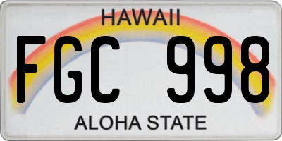 HI license plate FGC998