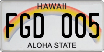HI license plate FGD005