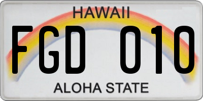 HI license plate FGD010