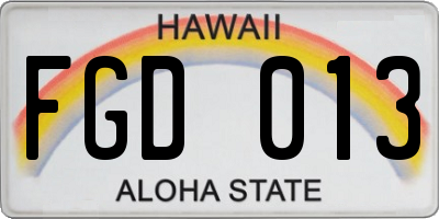 HI license plate FGD013