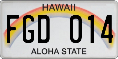 HI license plate FGD014