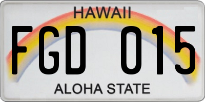 HI license plate FGD015