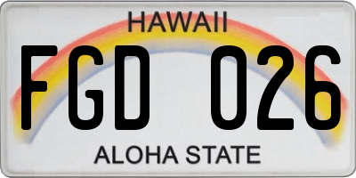 HI license plate FGD026