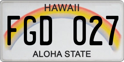 HI license plate FGD027