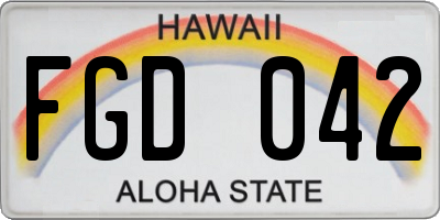 HI license plate FGD042