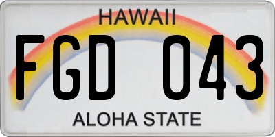 HI license plate FGD043