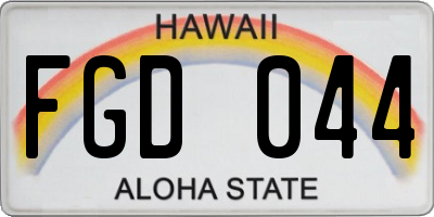HI license plate FGD044