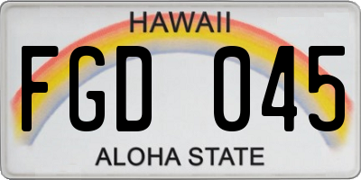 HI license plate FGD045