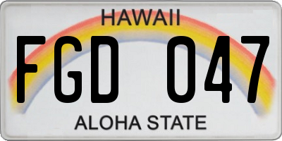 HI license plate FGD047
