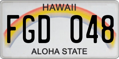 HI license plate FGD048
