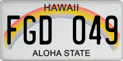 HI license plate FGD049
