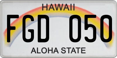 HI license plate FGD050