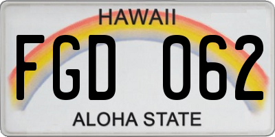 HI license plate FGD062