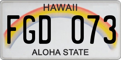 HI license plate FGD073