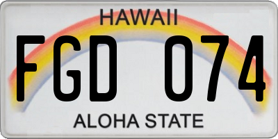 HI license plate FGD074