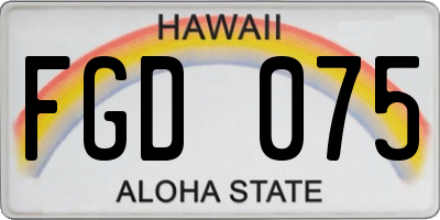 HI license plate FGD075