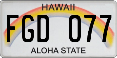 HI license plate FGD077