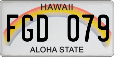 HI license plate FGD079