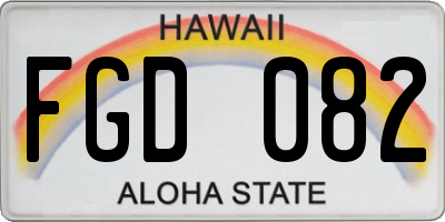 HI license plate FGD082