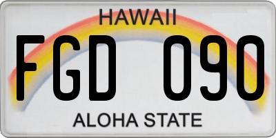 HI license plate FGD090
