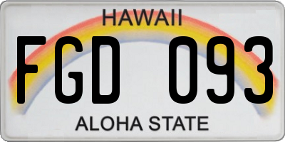 HI license plate FGD093