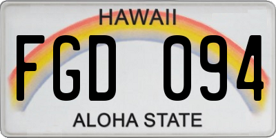 HI license plate FGD094
