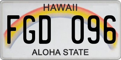HI license plate FGD096