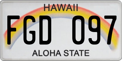 HI license plate FGD097