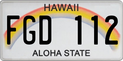 HI license plate FGD112