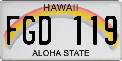 HI license plate FGD119