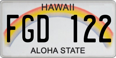 HI license plate FGD122