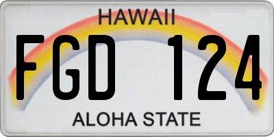 HI license plate FGD124