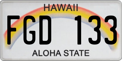 HI license plate FGD133