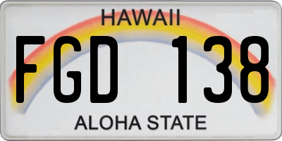HI license plate FGD138