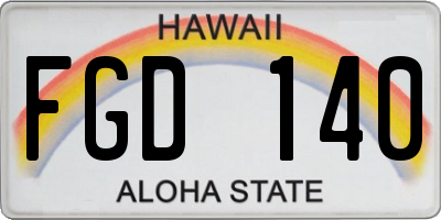 HI license plate FGD140