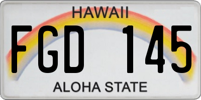 HI license plate FGD145
