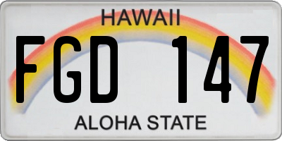 HI license plate FGD147