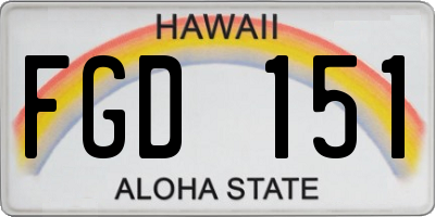 HI license plate FGD151